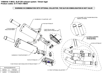 Akrapovic Titanium Voorbochten Yamaha V-Max 2009 - 2016