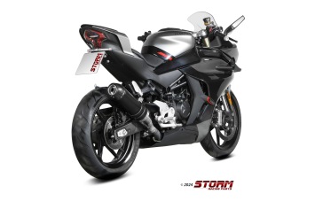 Storm by MIVV GP slip-on Zwart RVS en Carbon endcap met E-keur CF Moto 450SR 2023 - 2024