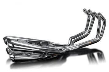 Delkevic ZI ZIB Style 4-4 Chrome Exhaust System Silencers - Kawasaki Z900RS DE 2018-2024