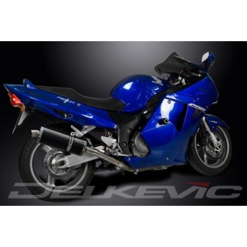 Delkevic volledig systeem Oval Carbon 350mm zonder e-keur - CBR1100XX BLACKBIRD (1996-2009)