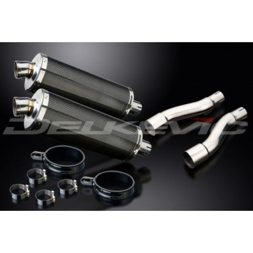 Delkevic slip-on kit Oval Carbon 350mm zonder e-keur - GPZ500S EX500C(1987-2007)