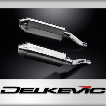 Delkevic slip-on kit Tri-Oval RVS 320mm zonder e-keur - GPZ500S EX500C(1987-2007)