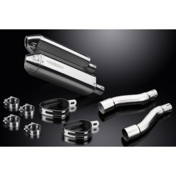 Delkevic slip-on kit Tri-Oval RVS 320mm zonder e-keur - GPZ500S EX500C(1987-2007)