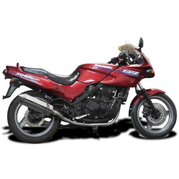 Delkevic slip-on kit Tri-Oval RVS 320mm zonder e-keur - GPZ500S EX500C(1987-2007)