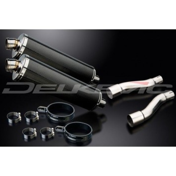 Delkevic slip-on kit Oval Carbon 450mm zonder e-keur - GPZ500S EX500C(1987-2007)