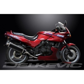 Delkevic slip-on kit Oval Carbon 450mm zonder e-keur - GPZ500S EX500C(1987-2007)