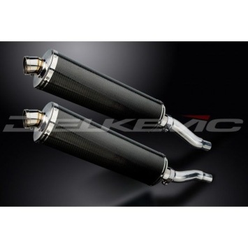 Delkevic slip-on kit Oval Carbon 450mm zonder e-keur - GPZ500S EX500C(1987-2007)