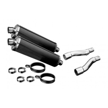 Delkevic slip-on kit Oval Carbon 450mm zonder e-keur - GPZ500S EX500C(1987-2007)