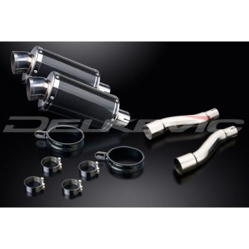 Delkevic slip-on kit Oval Carbon 225mm zonder e-keur - GPZ500S EX500C(1987-2007)