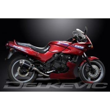 Delkevic slip-on kit Oval Carbon 225mm zonder e-keur - GPZ500S EX500C(1987-2007)