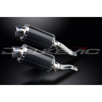 Delkevic slip-on kit Oval Carbon 225mm zonder e-keur - GPZ500S EX500C(1987-2007)