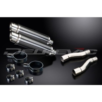 Delkevic slip-on kit Round Carbon 350mm zonder e-keur - GPZ500S EX500C(1987-2003)