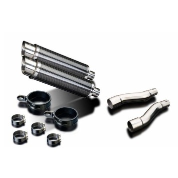 Delkevic slip-on kit Round Carbon 350mm zonder e-keur - GPZ500S EX500C(1987-2003)