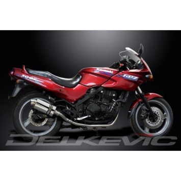 Delkevic volledig systeem Oval RVS 225mm zonder e-keur - GPZ500S EX500C(1987-2007)