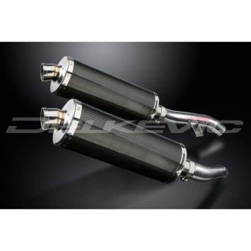 Delkevic slip-on kit Oval Carbon 350mm zonder e-keur - FJR1300 (2006-2020)