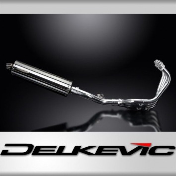 Delkevic volledig systeem Oval RVS 450mm zonder e-keur - CB600F HORNET (2007-2013)