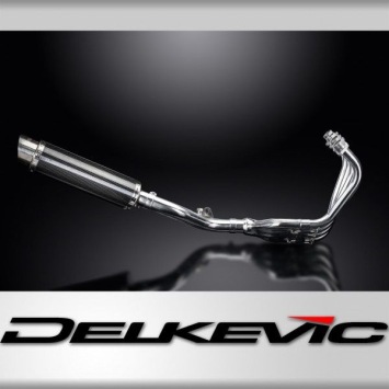 Delkevic Auspuffanlage Round Carbon 350mm ohne EG-BE - CB600F HORNET (2007-2013)