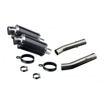 Delkevic slip-on kit Oval Carbon 225mm zonder e-keur - TUONO1000R/ FACTORY (2006-2010)