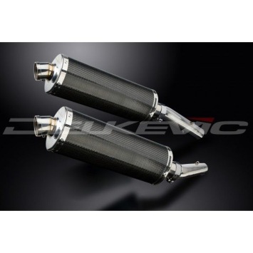 Delkevic slip-on kit Oval Carbon 350mm zonder e-keur - TUONO1000R/ FACTORY (2006-2010)