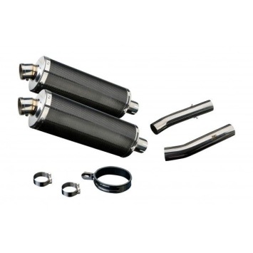 Delkevic slip-on kit Oval Carbon 350mm zonder e-keur - TUONO1000R/ FACTORY (2006-2010)