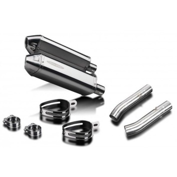 Delkevic slip-on kit Tri-Oval RVS 320mm zonder e-keur - TUONO1000R/ FACTORY (2006-2010)