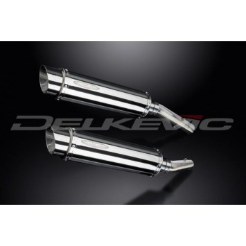 Delkevic slip-on kit Round RVS 350mm zonder e-keur - TUONO1000R/ FACTORY (2006-2010)