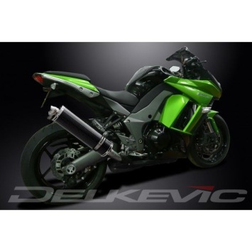 Delkevic slip-on kit Oval Carbon 450mm zonder e-keur - Z1000SX (2010-2019)
