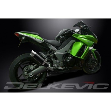 Delkevic slip-on kit Round Carbon 350mm zonder e-keur - Z1000SX (2010-2019)