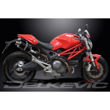 Delkevic slip-on kit Oval Carbon 225mm zonder e-keur - Monster 696 (2008-2014)