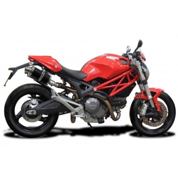 Delkevic slip-on kit Oval Carbon 225mm zonder e-keur - Monster 696 (2008-2014)