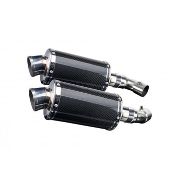 Delkevic slip-on kit Oval Carbon 225mm zonder e-keur - Monster 696 (2008-2014)