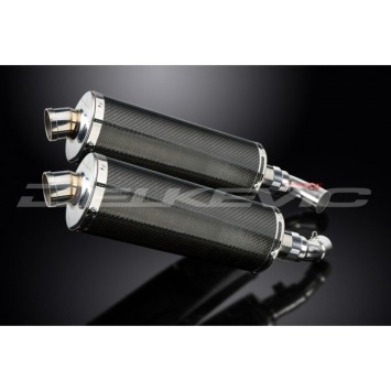 Delkevic slip-on kit Oval Carbon 350mm zonder e-keur - Monster 696 (2008-2014)