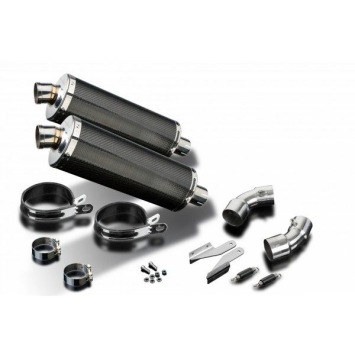 Delkevic slip-on kit Oval Carbon 350mm zonder e-keur - Monster 696 (2008-2014)