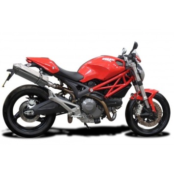 Delkevic slip-on kit Tri-Oval RVS 320mm zonder e-keur - Monster 696 (2008-2014)