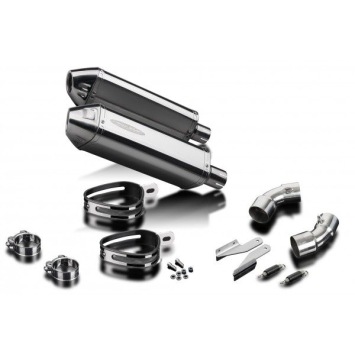 Delkevic slip-on kit Tri-Oval RVS 320mm zonder e-keur - Monster 696 (2008-2014)