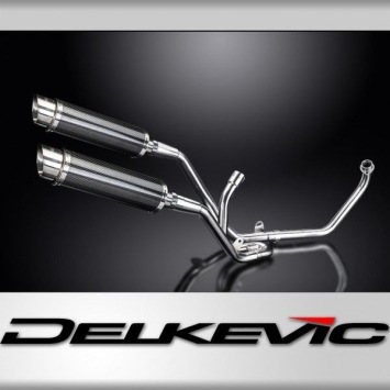 Delkevic volledig systeem Round Carbon 350mm zonder e-keur - SV650 (1998-2002)