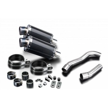 Delkevic slip-on kit Oval Carbon 225mm zonder e-keur - Z1000 (2007-2009)