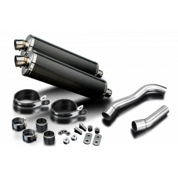 Delkevic slip-on kit Oval Carbon 450mm zonder e-keur - Z1000 (2007-2009)
