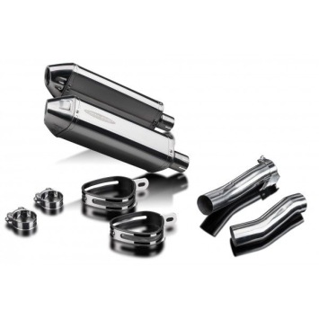 Delkevic slip-on kit Tri-Oval RVS 320mm zonder e-keur - Z1000 (2010-2020)