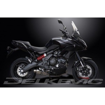 Delkevic volledig systeem Oval RVS 225mm zonder e-keur - KLE650 VERSYS (2015-2020)