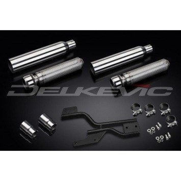 Delkevic slip-on kit Round RVS 410mm zonder e-keur - VTX1800F (2004-2008)