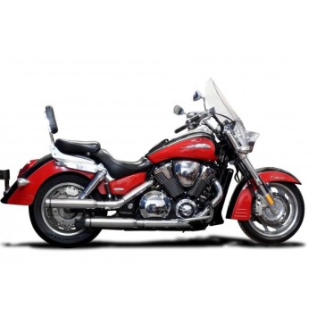 Delkevic slip-on kit Round RVS 410mm zonder e-keur - VTX1800F (2004-2008)