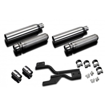 Delkevic slip-on kit Round RVS 410mm zonder e-keur - VTX1800F (2004-2008)