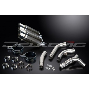 Delkevic slip-on kit Round Carbon 200mm zonder e-keur - ZX-10R NINJA (2006-2007)