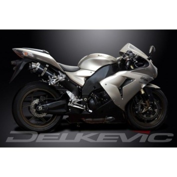 Delkevic slip-on kit Oval Carbon 225mm zonder e-keur - ZX-10R NINJA (2006-2007)