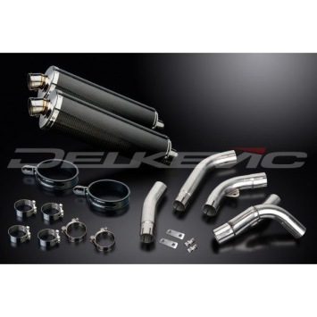 Delkevic slip-on kit Oval Carbon 450mm zonder e-keur - ZX-10R NINJA (2006-2007)