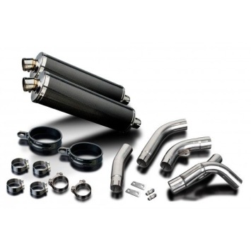 Delkevic slip-on kit Oval Carbon 450mm zonder e-keur - ZX-10R NINJA (2006-2007)