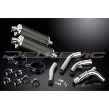 Delkevic slip-on kit Oval Carbon 350mm zonder e-keur - ZX-10R NINJA (2006-2007)