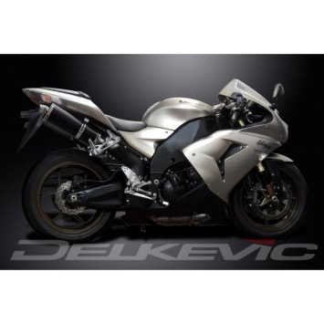 Delkevic slip-on kit Oval Carbon 350mm zonder e-keur - ZX-10R NINJA (2006-2007)