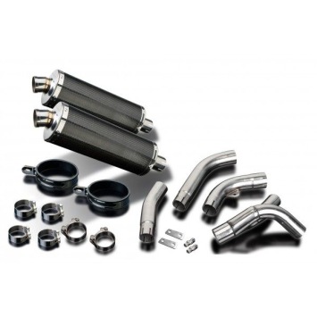 Delkevic slip-on kit Oval Carbon 350mm zonder e-keur - ZX-10R NINJA (2006-2007)